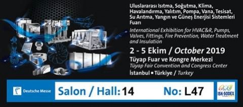 2-5 Ekim 2019 Tarihleri Arasında ISK-SODEX Fuarında Olacağız