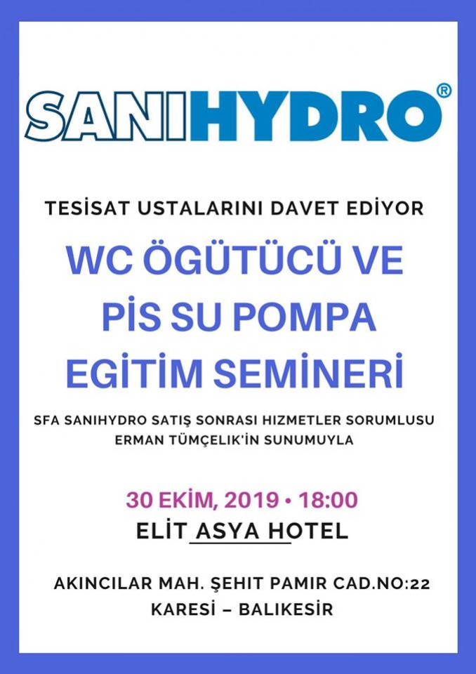 Balıkesir WC Öğütücü ve Pis Su Pompa Eğitim Semineri